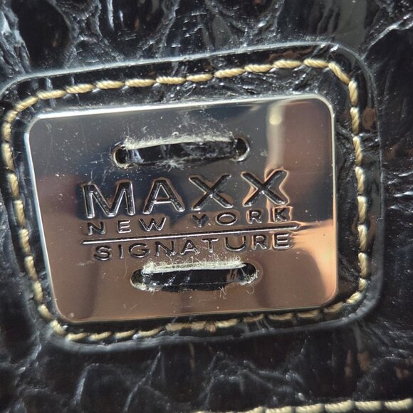 Black crocodile print shoulder bag - Picture 5 of 7